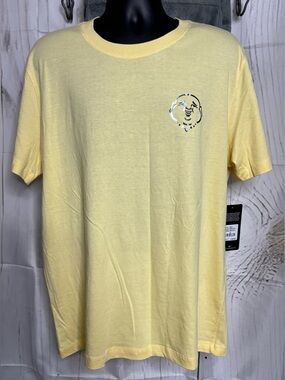 True Religion NWT Men's Emboss Emblem Buddha Graphic Tee XL Panna Cotta